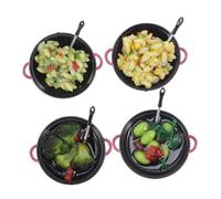 Warmhm 4 Pièces Simulation Mini Jeu Alimentaire Mini Jouets De Simulation De Cuisine Accessoires pour Mini-Maison Petite Nourriture Jouets Alimentaires Mini Faux Décor Végétal PVC