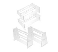 Warmhm 4 pièces Support de Tubes à Essai Transparent Double Couche Porte-éprouvette Stable et Gain de Place pour Laboratoire et Recherche Identification Rapide des Échantillons Lot