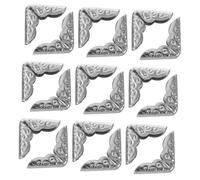 Warmhm 40 Protège-Coins Métalliques Vintage pour Albums Photo et Carnets, Coins Lecture en Métal Nickelé 14Mm, Lot de 40 Pièces pour Protection et Décoration D’Ouvrages