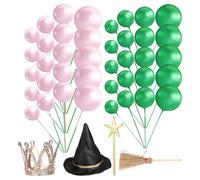 Warmhm 44 Décorations de Gâteaux sur Le Thème des Sorcières : Chapeau de Sorcière, Couronne, Balai, Mini-Boules, Décorations pour, Accessoires de Sorcières pour Gâteaux, Anniversaires, Fêtes