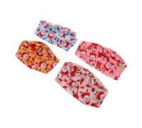 Warmhm 4pièces Bandeau De Noël Noué Avec Croix Serre-tête Pour Femme Accessoires Pour Cheveux Imprimé Père Noël