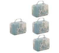 Warmhm 4pièces Boîte à Bijoux Vintage Mini Rétro pour Rangement De Faux Et Accessoires Mallette De Voyage Pratique pour Cosmétiques Et Petits Objets