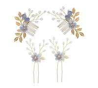 Warmhm 4pièces Lot De Peignes à Cheveux Pour Femme Design Floral Et Branches Accessoire De Coiffure Pratique Pour Fête