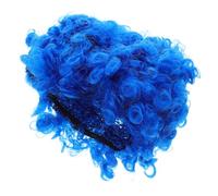 Warmhm 4pièces Perruque de Clown Bleue Bou Lot de Perruques Afro Disco pour Déguisement Halloween Carnaval Cosplay Années
