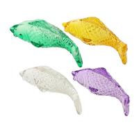 Warmhm 4pièces Statuette De Poisson Verre Décoration Aquarium Artisanat Unique pour Intérieur Figurine De Poisson Réaliste Ornement De pour Étagère Ou Table