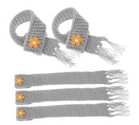 Warmhm 5 Pièces Mini-écharpe Poupée Accessoires Foulard Écharpe Légère pour Femme Écharpe à La Mode Écharpe Miniature Petite Écharpe Mini Écharpe Kawaii Écharpe De Fête Miniature Fil Gris