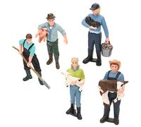 Warmhm 5 Pièces Modèles Miniatures de Fermiers Accessoires de Table de Figurines Réalistes pour Jeux et Décorations