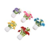 Warmhm 5 Pièces Scale Tiny Floral Arrangements for DIY Fairy Garden Table Centerpiece and Shelf Decor