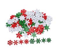 Warmhm 50 Pièces Décoration De Flocon De Neige De Noël Découpes De Flocon De Neige Artisanat De Noël Pochoirs De Noël Bonhomme De Neige Noël Meurt Flocons De Neige De Noël en Bois