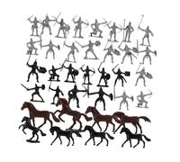 Warmhm 52 Pièces Modèle de Chevalier Soldats de l'armée Romaine Miniatures Hommes Guerre Chiffre Figurines de Chevaux Figures d'action de Soldat Figurines de Petit Cheval Plastique