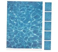 Warmhm 6 Feuilles Autocollants Plinthes Décoratifs Eau Effet Ondulé Autocollants Auto-adhésifs DIY Pour Micro Paysage Maison de Poupée Rivière Miniature