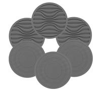 Warmhm 6 Pièces Cousrôtres D'isolation Étanche Et Thermique sous-Verres De Bar pour Les Boissons Tapis De Tasse Boire Plaine Bureau sous-Verres Absorbants pour Boissons Gris Gel De Silice