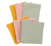 Warmhm 6 pièces Pochette de Voyage PU Auto-fermante Sac Compact pour Maquillage Bijoux Écouteurs et Clés Design Carré et Rectangulaire pour Rangement Pratique