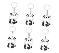 Warmhm 6 pièces Porte Clés Ouvre Bouteille Panda Créatif Accessoire Cartoon pour Clés et Cadeau Original