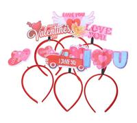 Warmhm 6 Pièces Valentine Heart Headband Set Femme Accessoires de Cheveux Festifs pour Fête Saint-valentin et Anniversaire
