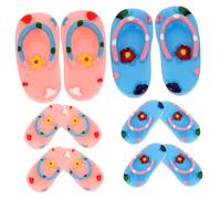 Warmhm 6paires Miniature De Tongs Plage Hawaïenne Décorations pour Maison De Poupée De Sandales Colorées Roses