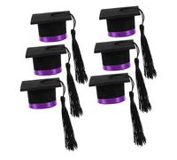 Warmhm 6pièces Mini Chapeaux De Graduation pour Bouchons De Bouteille Décorations De Fête De Fin Accessoires De Bouquet De Graduation
