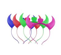 Warmhm 6pièces Serre-tête Corne De Bœuf Lumineux Accessoire De Fête Déguisement Maléfique Couleur Aléatoire Pour Carnaval Cosplay Mardi Gras Halloween