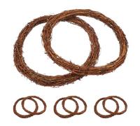 Warmhm 8 Pièces Couronnes Vigne Naturelle Cercles Rattan Rustiques pour Décorations de Porte de Noël Supports DIY pour Couronnes de Fleurs et Décorations Festives
