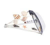 Warmhm 8 Pièces Décor Bateau à Voile Bois Vintage Ornement Nautique Mini Voilier avec Coquillages Décoration Maison Bureau Salon Salle de Bain Compacte Élégante