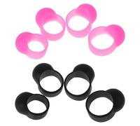 Warmhm 8 Pièces Manchons de Doigt en Silicone pour Handpan Lotus, Protection Précise Bruit, Accessoire pour Performances de Batterie, Lot de Set de Pièces Rose ou Noir