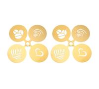 Warmhm 8 pièces Pochoirs à Café Modèles Latte Art Réutilisables Acier Inox pour Décoration Créative de Cappuccino et Mousse de Lait Adaptés Maison et Cafés