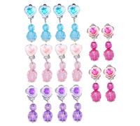 Warmhm 8paires Boucles Oreilles Clips Garçon Fille Motifs Dessins Animés pour Filles Accessoire Oreille Anniversaire Fête