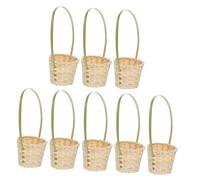 Warmhm 8pièces Panier Décoratif Panier Tissé Portable De Courses Multi-usages De Fleurs Fait Main