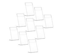 Warmhm 9 pièces Présentoir Acrylique Transparent Support Étiquette Prix Robuste Porte Affiche Incliné pour Menus et Documents Base Large Autoportante pour Bureau et Restaurant Lot
