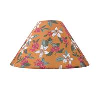 Warmhm Abat-jour en Tissu à Fleurs, E27, Marron, en Fer, Design Anti-éblouissement, pour Lampe de Table et Lampadaire, Salon