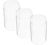 Warmhm Abat-jour et Protection le Vent en Verre Cylindrique Transparent 3 Pièces Design Simple, Décoration Créative Ambiance Chaleureuse pour Bougies