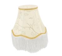 Warmhm Abat-jour Vintage Européen Tissu Brodé avec Fleurs et Franges Abat-jour Cloche Décoratif pour Lampe de Table et Sol Style Victorien pour Chambre