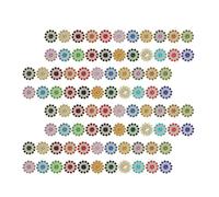 Warmhm Accessoires de décoration pour vêtements 100 pièces boutons strass 14MM forme fleur pour couture et créations artisanales Couleur Aléatoire