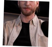 Warmhm Anneaux De Septum à Moustache En Acier Inoxydable 1,6x62mm Lot De 2 Argenté Et Noir Piercing Nez Polyvalent Pour Femmes Et Hommes Usage Quotidien