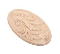 Warmhm Applique Sculpté Non Peint Décoration Murale Européenne pour Meubles Ornement Ovale Massif Style Classique Résistant et Facile à Installer