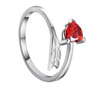 Warmhm Bague de Couple en Argenté 925, Anneau Ouvert Flèche de Cupidon, Bague Cœur Ajustable pour Femmes, Bijoux Mode pour Fiançailles, Présent Couple Amoureux, Accessoires pour Doigts