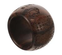 Warmhm Bague En Bois Naturel Tigre, Bague Bouddhiste Pour Homme, Anneau Pouce Décoratif En Bois D’agar, Style Rétro, Dimension Réglable, Usage Quotidien Et Collection Culturelle