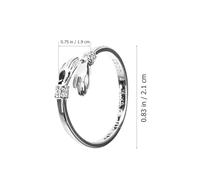 Warmhm Bague Ouverte Ajustable Femme Embrace Anneau Anniversaire Saint Valentin
