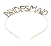 Warmhm Bandeau à Lettres pour Mariage, Coiffe en Cristaux Or, Élégant | Accessoire Cheveux Mariage, Style Chic et Délicat, pour Demoiselle D'honneur, Touche Brillante
