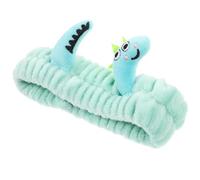 Warmhm Bandeau Dinosaure Vert Fruité en Tissu Souple Léger Accessoire Cheveux Fille pour Lavage Visage et Maquillage Bandeau Cosplay Mignon pour Spa et Activités Festives