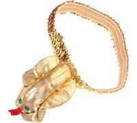 Warmhm Bandeau Égyptien Serpent Doré pour Coiffure Femme Serrage-Tête de Fête Halloween et Cosplay Accessoire Décoratif Capillaire Festival Coiffe Serpent Vintage Taille Unique