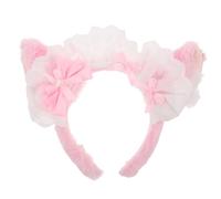 Warmhm Bandeau Oreilles de Chat Peluche pour Filles et Femmes Accessoire Décoration avec Nœud Couleur Rose Confortable Abîmer les Cheveux