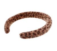 Warmhm Bandeau Peluche à Imprimé Léopard Vintage pour Femmes Design Antidérapant et Ajustement Sécurisé, Accessoire Mode pour L'automne et L'hiver