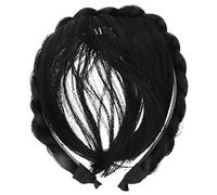 Warmhm Bandeau Tressé Pour Perruque Frange Naturelle Noire, Style Tresse En Épi, Pour Femmes Et Filles, Accessoire Coiffure De Fête Et Cosplay