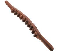 Warmhm Bâton de Massage en Bois de Hêtre Carbonisé à 20 Billes Double Rangée Masseur Corporel Manuel Portable pour Dos et Points D’Acupuncture Outil de Massage Domestique Pratique pour