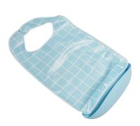 Warmhm Bavoir pour Personnes Âgées Réutilisable Grand Format Bleu Clair Tablier Repas Imperméable Détachable avec Protection Anti-Éclaboussures Bavoir Alimentaire Adulte Confortable et