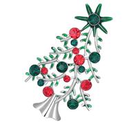 Warmhm Bijou de Noël Broche Sapin avec Strass Accessoire de Mode pour Manteau et Chapeau Parure de Femme Simple