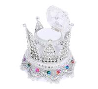 Warmhm Boîte à Bague Mariage Couronne Strass Boîte à Bijoux Compacte et Portable Coffret Luxe pour Alliances Cadeau Élégant pour Mariée