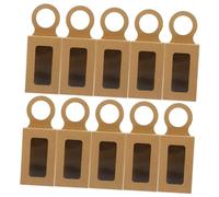 Warmhm Boîte à Bouteilles De Vin Suspendue 9x9x3 Cm en Carton avec Fenêtre Transparente Et Poignée, Lot de 25 Pièces, Support De Rangement Décoratif pour Accessoires Et Présents