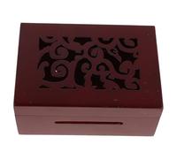 Warmhm Boîte à Musique à Manivelle en Bois Sculpté Ajouré 15 Notes, Kit DIY Mécanisme de Boîte à Musique, Boîtier Vintage Rouge Classique, Étui de Rangement pour Pièces et Jouets